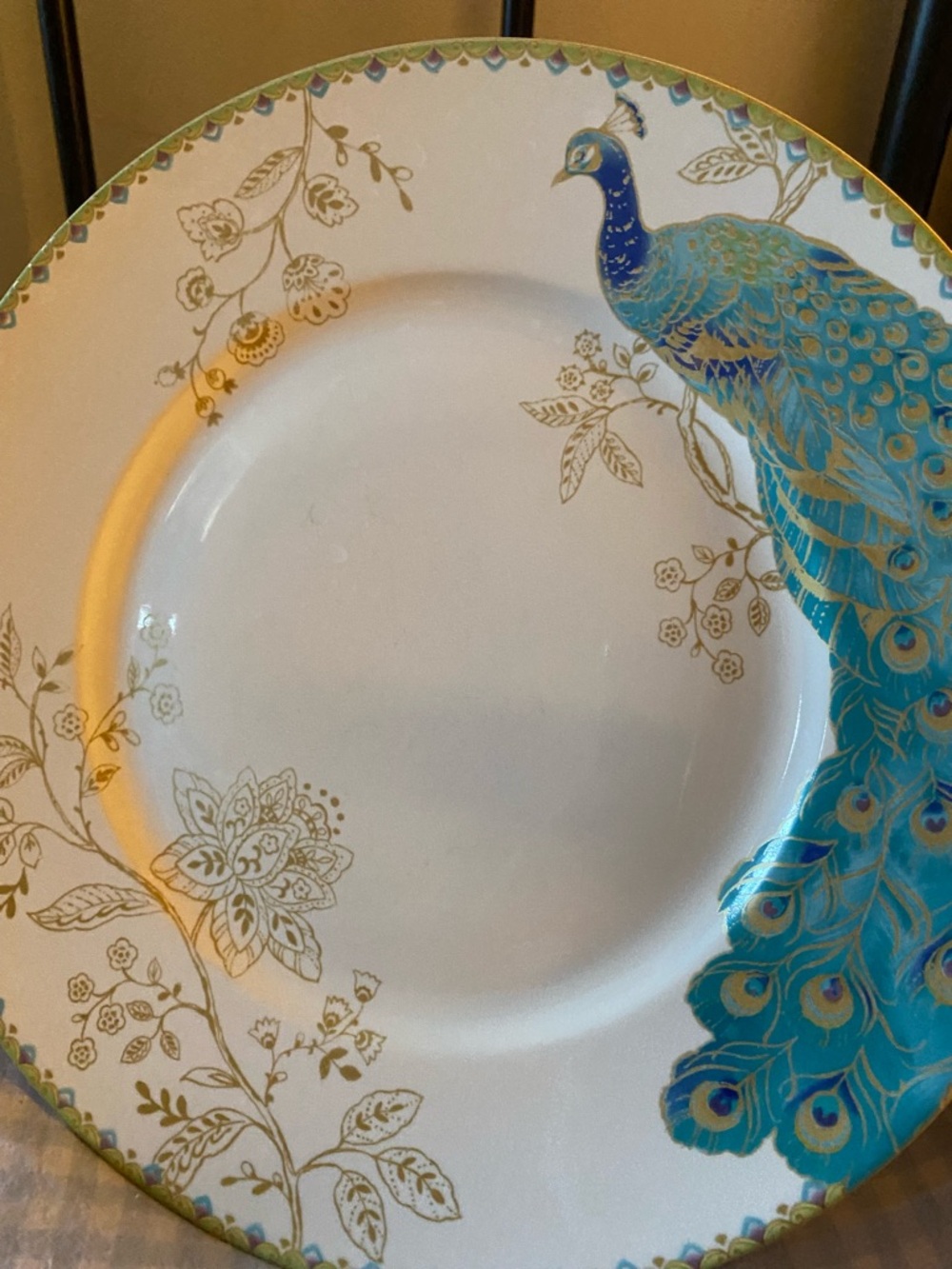Peacock Garden Fine China Porcelain Dinner Plate by 222 Fifth Set of 2 - Picture 5 of 12